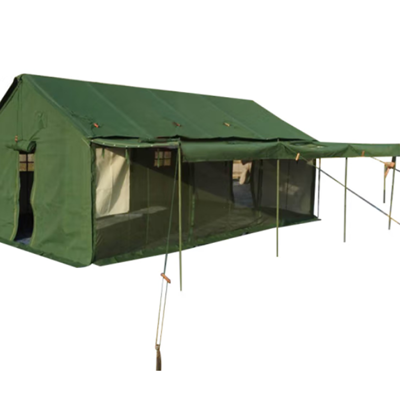 炊事帐篷 户外野营拉练训练用给养单元炊事棉帐篷 军绿色 64m